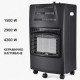 Сгъваем газов отоплител 4200W с 3 степени, керамичен нагревател и колелца 3