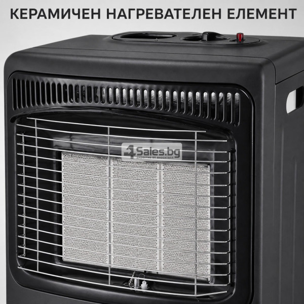 Сгъваем газов отоплител 4200W с 3 степени, керамичен нагревател и колелца