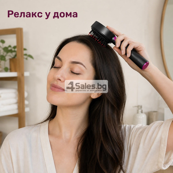 Електрически масажор за скалп с резервоар и червена светлина