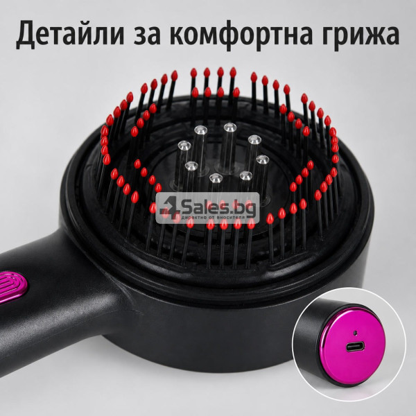 Електрически масажор за скалп с резервоар и червена светлина 8