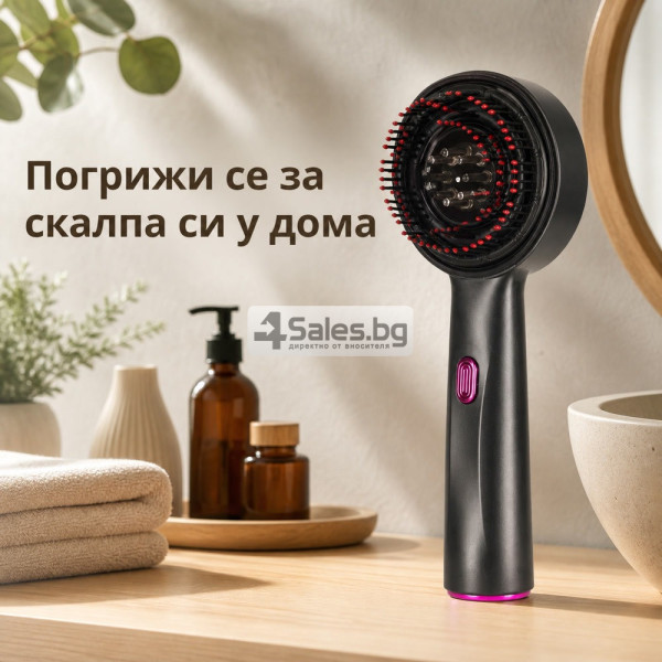Електрически масажор за скалп с резервоар и червена светлина 9