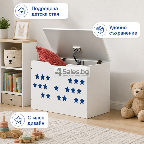 Дървен детски сандък за играчки 3