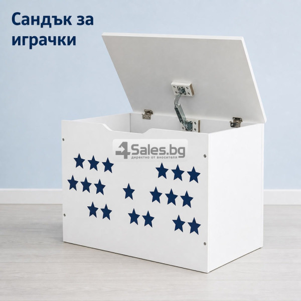 Дървен детски сандък за играчки 6