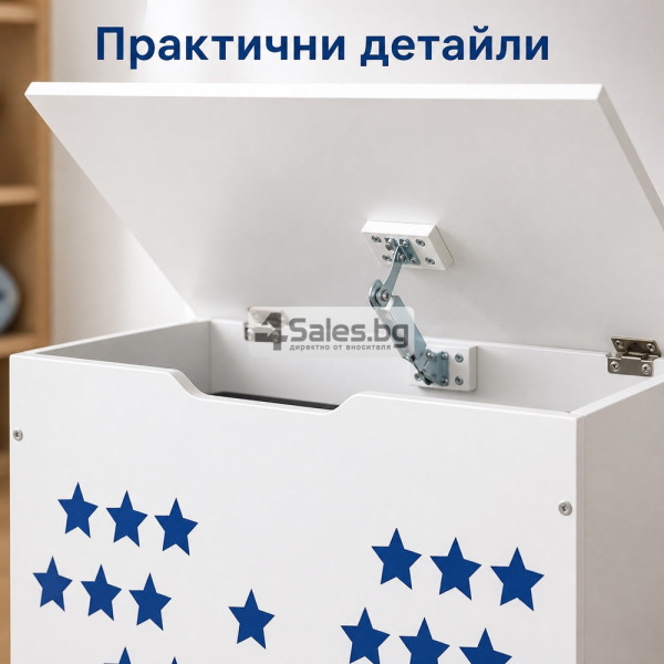 Дървен детски сандък за играчки 8