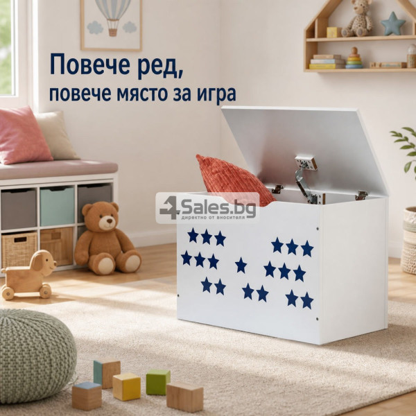Дървен детски сандък за играчки 9