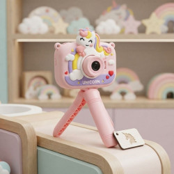 Детски цифров фотоапарат с еднорог, статив и карта 8 GB