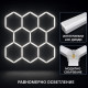 LED хексагонално осветление за гараж и работилница 280W, 6500K, 257.6×244.4 см, 35 LED панела, IP54 3