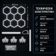 LED хексагонално осветление за гараж и работилница 280W, 6500K, 257.6×244.4 см, 35 LED панела, IP54 6