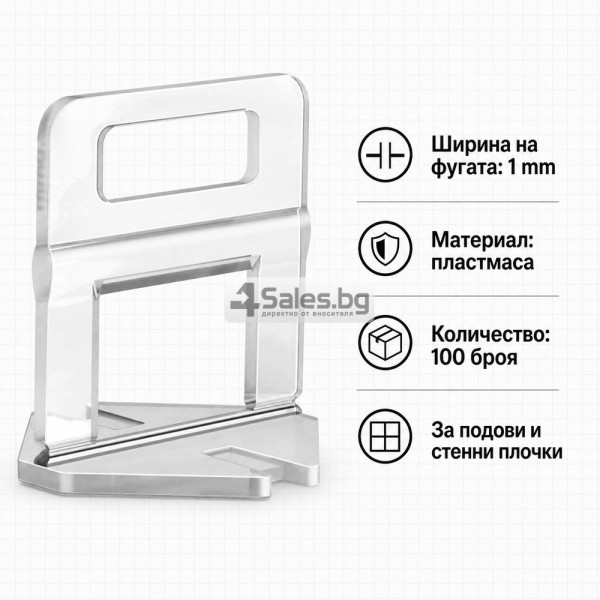 Клипсове за нивелиране на плочки 1 mm – 100 броя 5