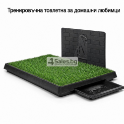 Тренировъчна тоалетна за домашни любимци с изкуствена трева 76 x 51 см