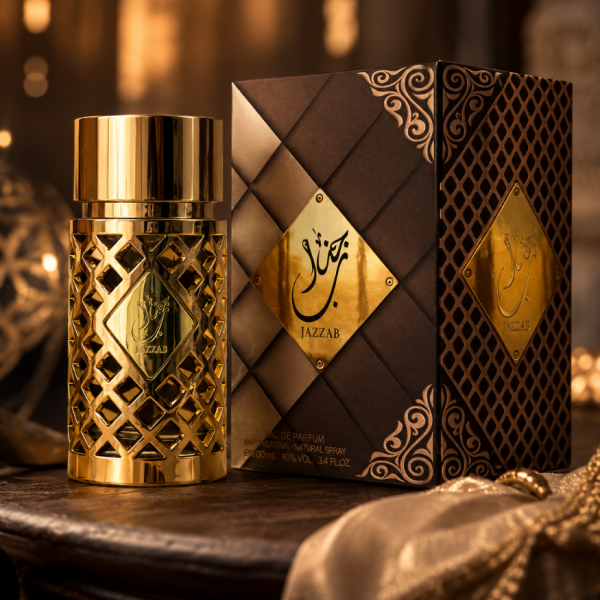 Jazzab Gold 100 мл – Луксозен ориенталски парфюм за него и нея с роза, уд и дървесна елегантност 1