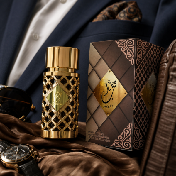 Jazzab Gold 100 мл – Луксозен ориенталски парфюм за него и нея с роза, уд и дървесна елегантност 5