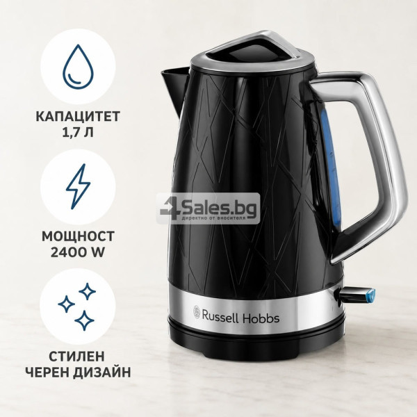 Електрическа кана Russell Hobbs Structure, 1,7 л, 2400 W, черна 3