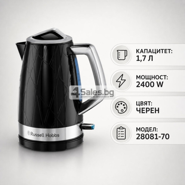 Електрическа кана Russell Hobbs Structure, 1,7 л, 2400 W, черна 7