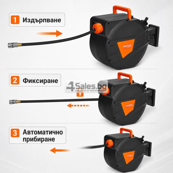 Автоматична макара за пневматичен маркуч 10 м 4