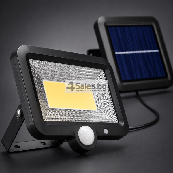 Соларна LED лампа 100 LED със сензор за движение и здрач – до 5 м обхват, до 8 часа работа 3