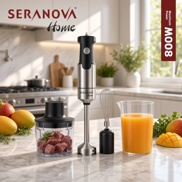 Пасатор 4 в 1 SERANOVA Home 800W – Ръчен блендер с чопър, телена бъркалка и мерителна кана 2