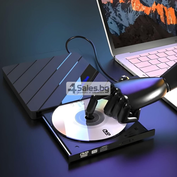 Външно CD/DVD записващо устройство 7 в 1 с USB-A, USB-C, USB хъб и четец за карти 9