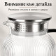 Стъклена кана 1,5 л от боросиликатно стъкло с капак, цедка и удобна дръжка 6