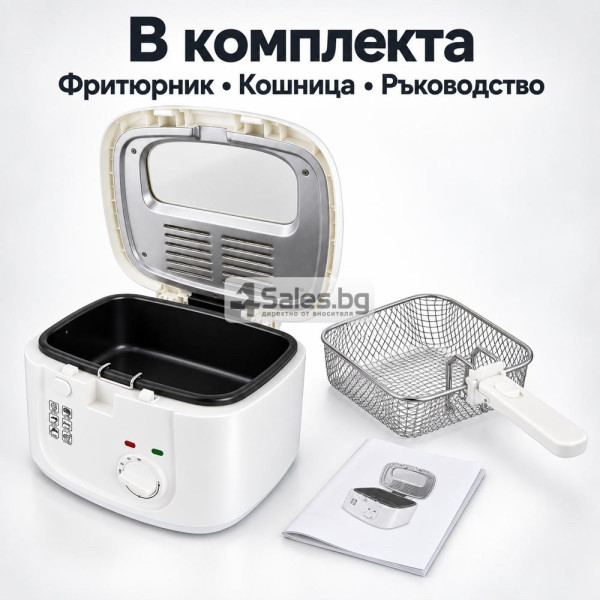 Електрически фритюрник 2,5 л, 1800 W с регулируема температура 6