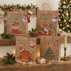 Коледни хартиени торбички Happy Holidays