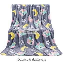 Светещо одеяло с бухалчета 150×200 см – меко, пухкаво и уютно, със светещи мотиви в тъмното