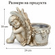 Декоративна саксия със спящ ангел и релефни крила 6