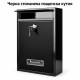 Черна стоманена пощенска кутия с ключ и прозорче 2