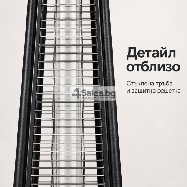 Газова Пирамида - отоплител 13 kW, 227 см – външен газов отоплител, черен 3