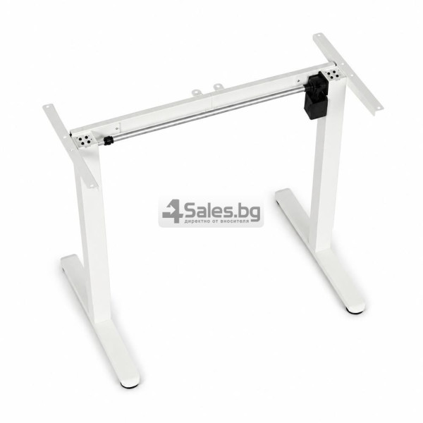Електрическа рамка за бюро с регулируема височина 72–118 см, памет за 4 позиции и товароносимост до 80 кг, бяла