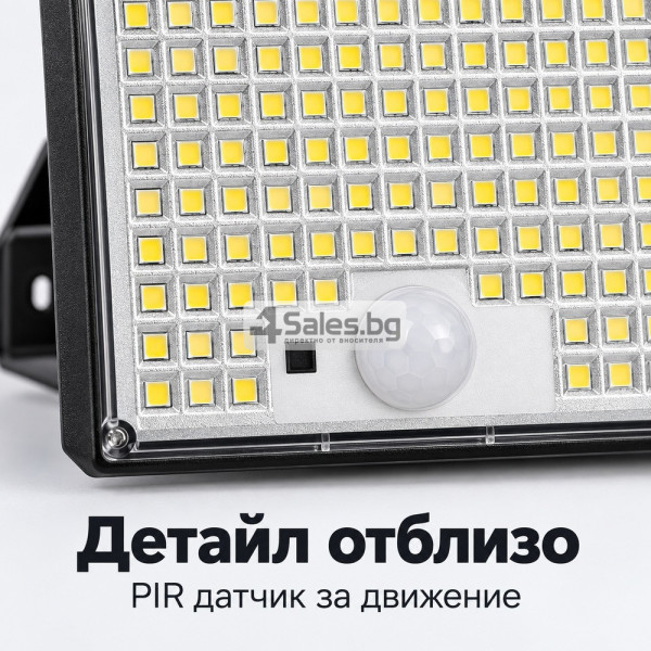 Соларна LED лампа с PIR сензор и дистанционно – мощно външно осветление без ток 5