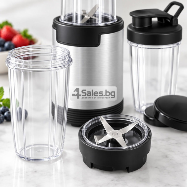 Нутриблендер 9 в 1, 900 W, 3 чаши, BPA-free Tritan и To-Go капак 8