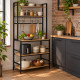 Кухненски стелаж с 6 нива и 4 куки, 177 × 84 × 40 см 5
