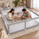 Детска кошара за игра 150x200 см – сгъваема, с мрежести страни, вход с цип и меки защитни ръбове, сива 3