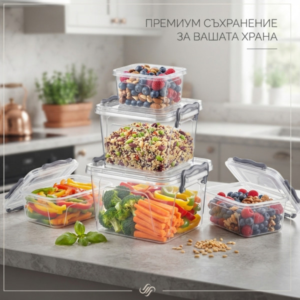 Комплект 3 квадратни кутии за храна 3