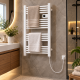 Електрически радиатор за баня 500W с термостат, дисплей, таймер и 16 нагревателни тръби, IP24 2