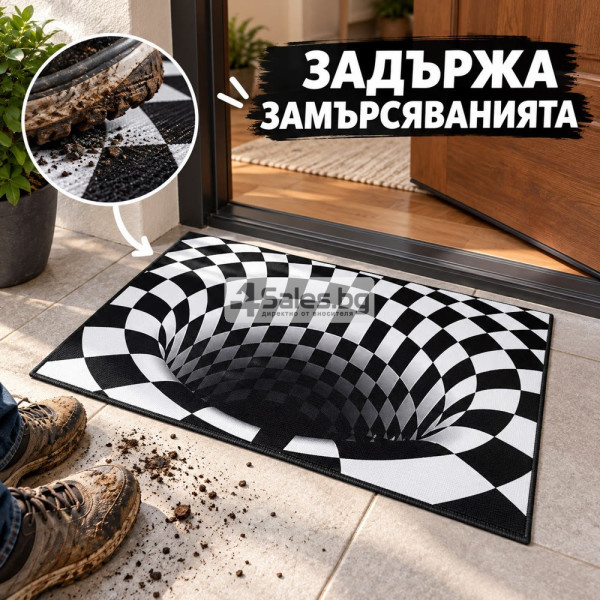 Постелка 3D „Бяла дупка“ 50x80 см – водоустойчива, миеща се и с антиплъзгаща основа 2