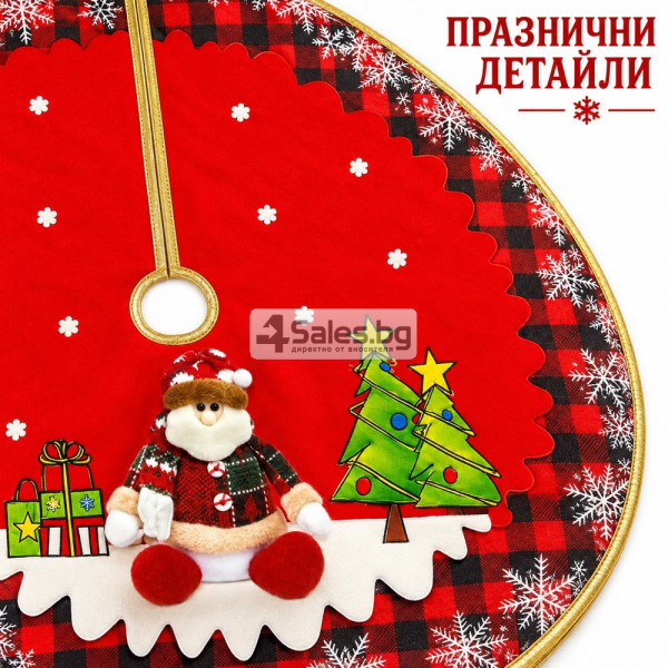 Кръгла коледна постелка за елха 80 см 4