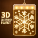 3D LED декорация за прозорец Снежинка с топла светлина 7