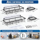 Комплект 4 черни метални рафта за баня 5