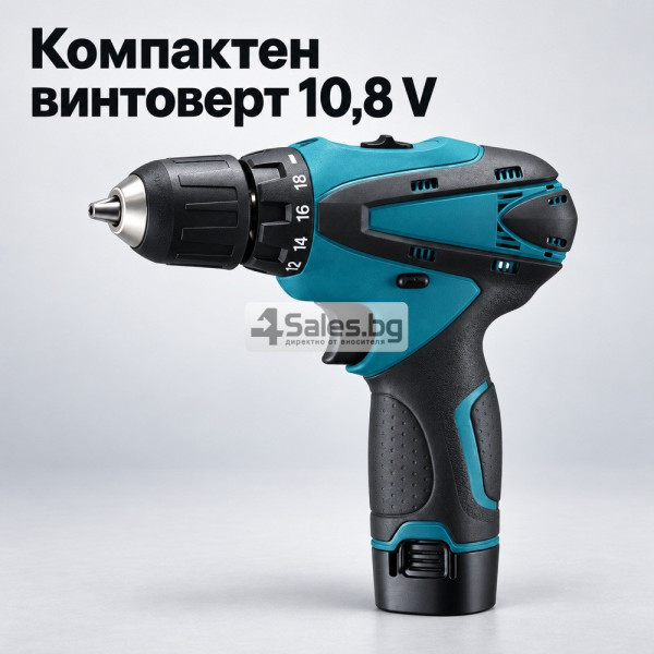 ️Акумулаторен винтоверт 10,8 V с 2 батерии, 24 Nm, 2 скорости, LED светлина и куфар 1