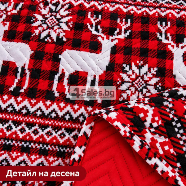 ️Коледно шалте за легло 170 × 210 см с елени 2