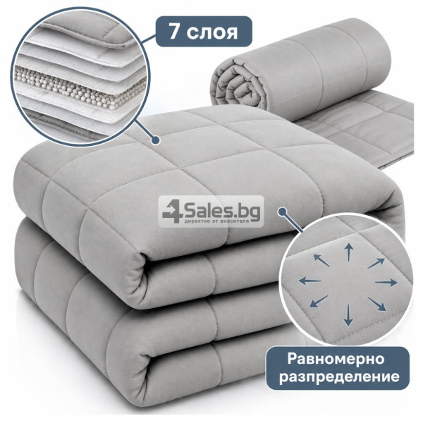 Тежко памучно одеяло 8 кг, 150 × 200 см – 7-слойно, за комфорт и релакс