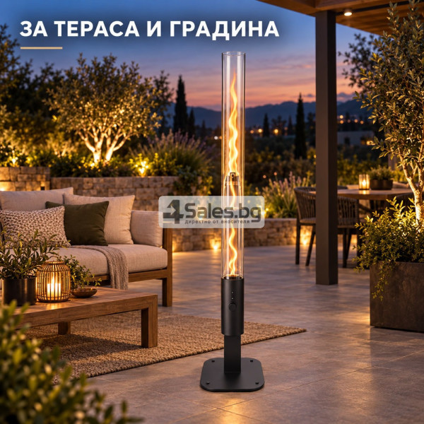 Пелетен градински отоплител 3,6 kW със стъклена тръба