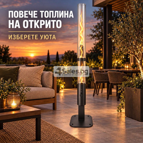 Пелетен градински отоплител 3,6 kW със стъклена тръба 6