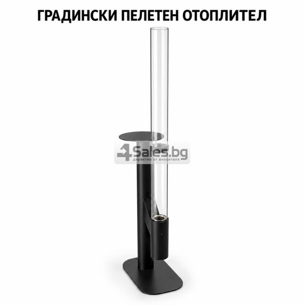Градински пелетен отоплител 5 kW със стъклена тръба, непрекъснато горене до 3 часа