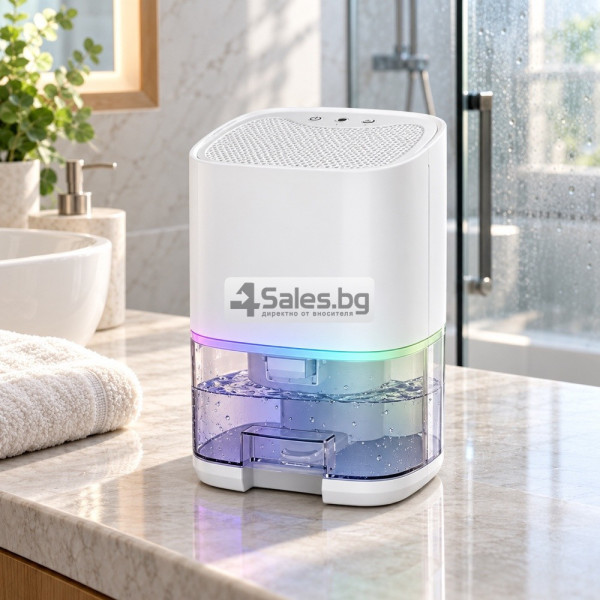 Компактен обезвлажнител за въздух с 1 л резервоар и RGB светлина