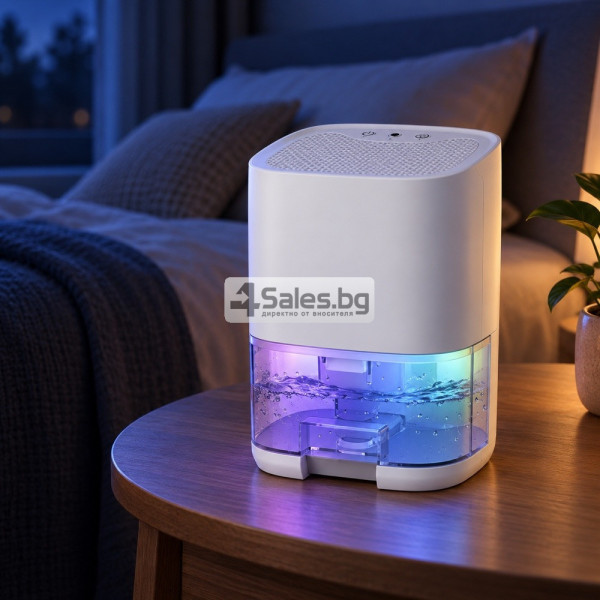 Компактен обезвлажнител за въздух с 1 л резервоар и RGB светлина 1