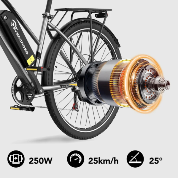 Електрически градски велосипед 28″ с 250W мотор, 36V 13Ah батерия и пробег до 90 км 6