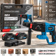 Акумулаторен Перфоратор GRAFSTEIN 88V, 2 Батерии 6.0Ah, Безчетков Мотор и Куфар 5